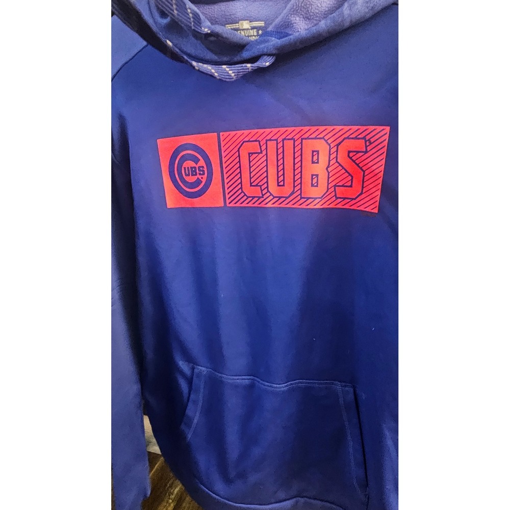 MLB Chicago Cubs Mens Medium Royal Blue Performance Pullover Hoodie Sweatshirt